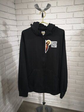 Ideal Active Apparel Men's Size Large Black "I Saw That" Fleece Lined Hoodie